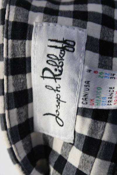 Joseph Ribkoff Womens Check Print Elastic Slip-On Straight Pants Black Size 4