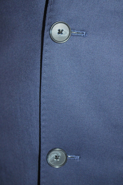 Michael Kors Mens Wool Darted Collared Button Long Sleeve Blazer Navy Size EUR38