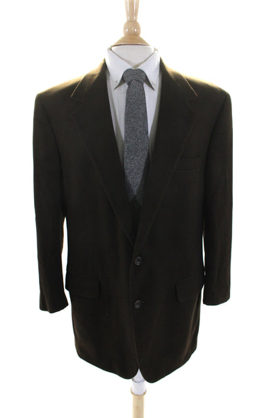 Joseph & Lyman Mens Cashmere Button Collared Long Sleeve Blazer Brown Size EUR44