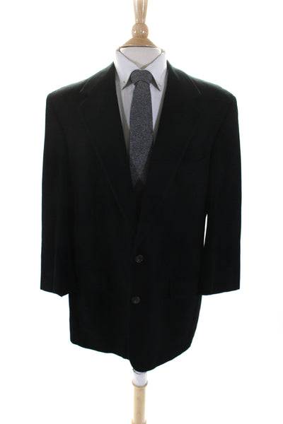 Peterborough Row Mens Cashmere Collared Long Sleeve Blazer Black Size EUR42