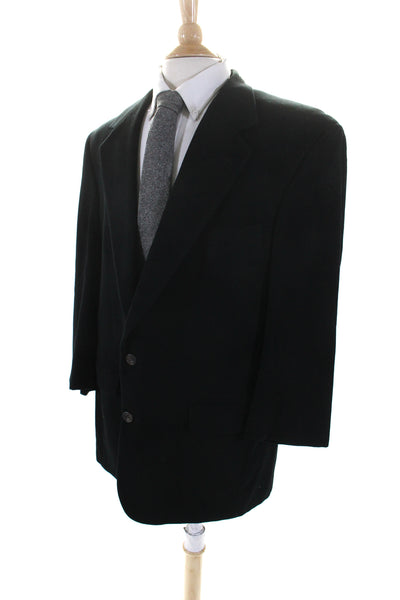 Peterborough Row Mens Cashmere Collared Long Sleeve Blazer Black Size EUR42