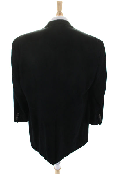 Peterborough Row Mens Cashmere Collared Long Sleeve Blazer Black Size EUR42