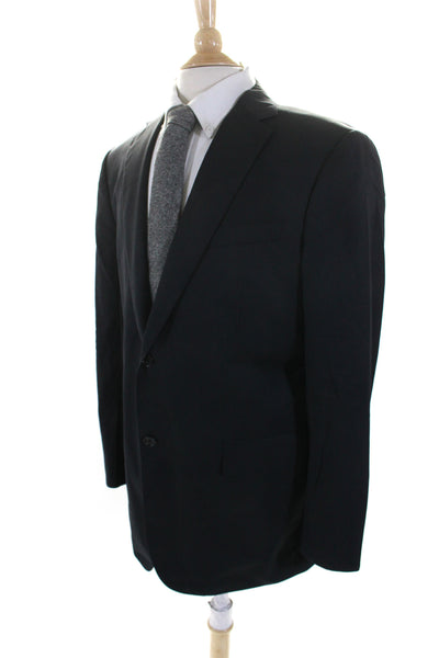 John Varvatos Mens Wool Darted Collar Button Long Sleeve Blazer Black Size EUR39