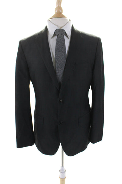 Boss Hugo Boss Mens Darted Collared Long Sleeve Buttoned Blazer Gray Size EUR40S