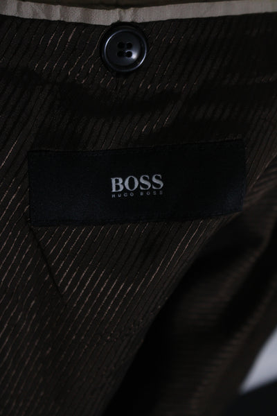 Boss Hugo Boss Mens Darted Collared Long Sleeve Buttoned Blazer Gray Size EUR40S