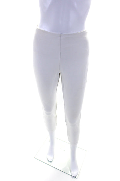 Lysse Womens Elastic Waist Slip-On Casual Athletic Leggings White Size M