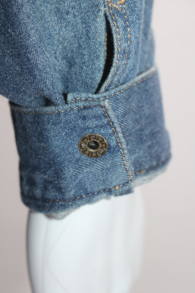 Current Air Womens Long Sleeve Denim Snap Shirt Jacket Blue Size Medium