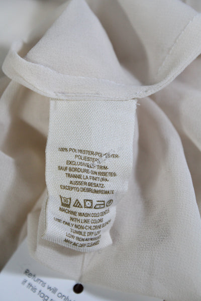 Free People Womens Long Sleeves Button Down Blouse Ivory White Size Small
