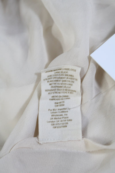 Free People Womens Long Sleeves Button Down Blouse Ivory White Size Small