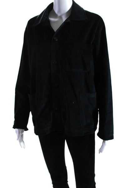 FRNCH Womens Front Pocket Collared Button Down Blazer Black Size Small