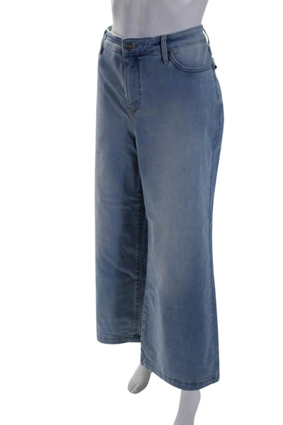 NYDJ Women's High Waist Light Wash Five Pockets Wide Leg Denim Pants Size 14