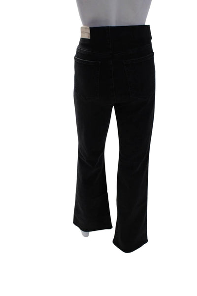 NYDJ Women's Elastic Waist Pockets Bootcut Denim Pants Black Size L