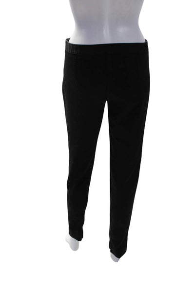 Theory Womens Cotton Blend Flat Front Side Zip Skinny Pants Black Size 4