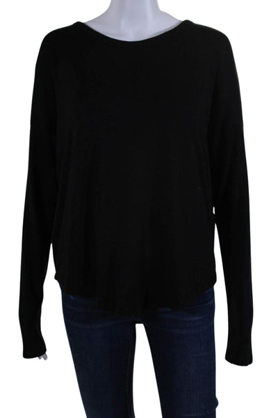 Rag & Bone Womens Round Neck Long Sleeve Pullover Blouse Top Black Size M