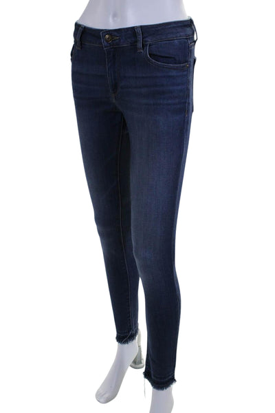 DL1961 Womens Denim Five Pocket Button Close Mid-Rise Skinny Jeans Blue Size 28