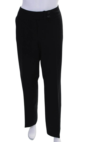 Eileen Fisher Womens Mid Rise Tapered Leg Ponte Pants Black Size Medium