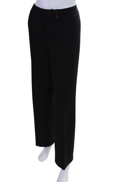 Eileen Fisher Womens Mid Rise Tapered Leg Ponte Pants Black Size Medium