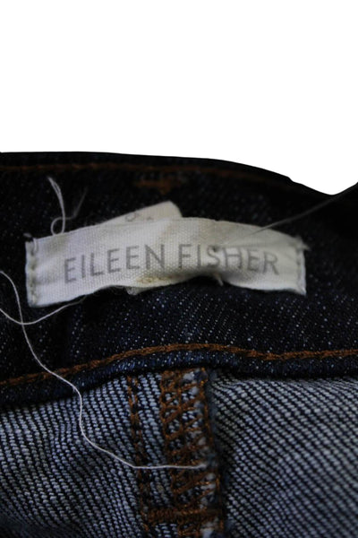 Eileen Fisher Womens Mid Rise Skinny Jeans Pants Dark Blue Size 8