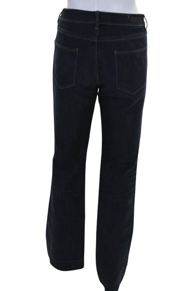 Elie Tahari Womens High Waist Straight Leg Jeans Pants Dark Blue Size 12