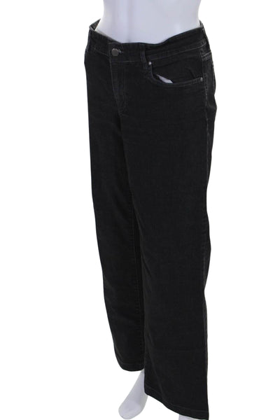 Eileen Fisher Womens Mid Rise Wide Leg Flare Jeans Pants Dark Gray Size 8