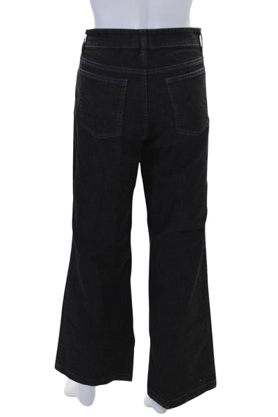 Eileen Fisher Womens Mid Rise Wide Leg Flare Jeans Pants Dark Gray Size 8