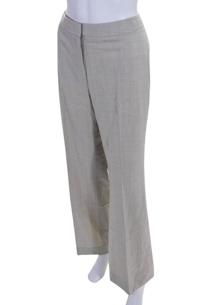 Lafayette 148 Womens High Waist Plaid Straight Leg Pants Beige Pink Size 10