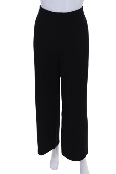 Eileen Fisher Womens High Waist Santana Knit Straight Leg Pants Black Size 12