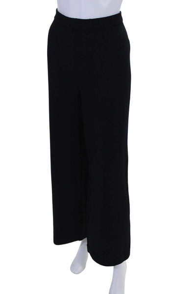 Eileen Fisher Womens High Waist Santana Knit Straight Leg Pants Black Size 12