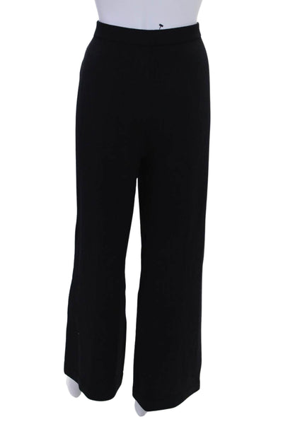 Eileen Fisher Womens High Waist Santana Knit Straight Leg Pants Black Size 12