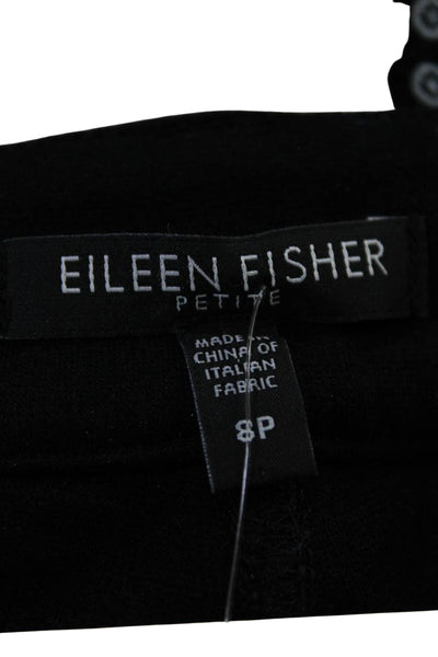 Eileen Fisher Womens Mid Rise Ponte Leggings Skinny Pants Black Size 8P