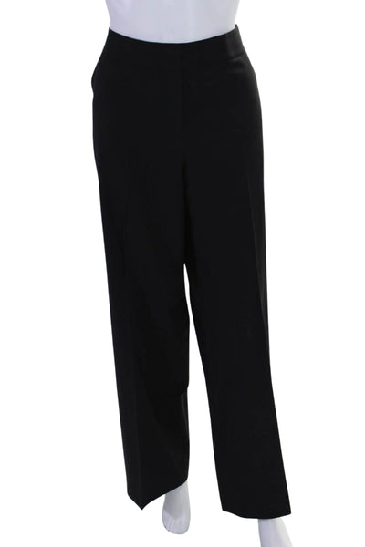 Eileen Fisher Womens Mid Rise Pleated Wide Leg Pants Black Size 10