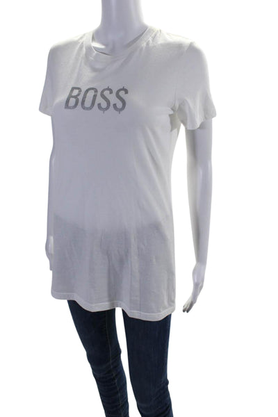 Birch Women's Crewneck Short Sleeves Graphic T-Shirt White Size L