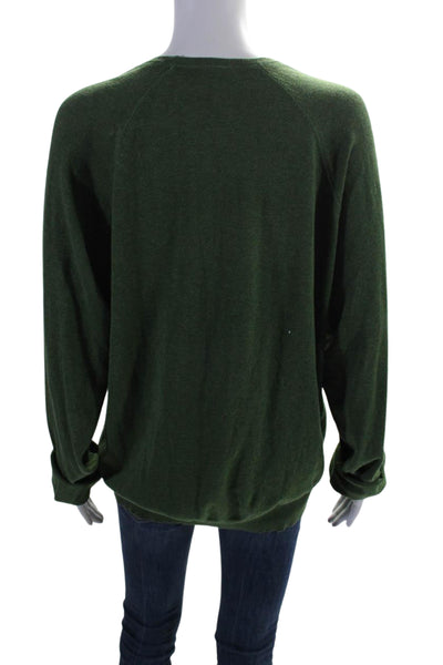 C/89men Women's Crewneck  Long Sleeves Pullover Sweater Green Size XL