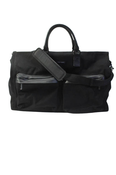 hook + ALBERT Mens Leather Trim Garment Weekender Bag Black Size L