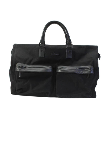 hook + ALBERT Mens Leather Trim Garment Weekender Bag Black Size L