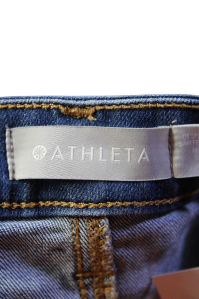 Athleta Womens Cotton Blend Denim Five Pocket Mid-Rise Bootcut Jeans Blue Size 6