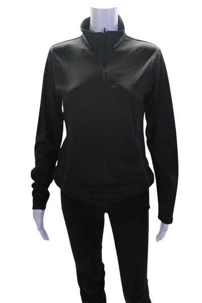 Spyder  Womens High Neck Long Sleeve Half Zip Pullover Sweatshirt Black Size M