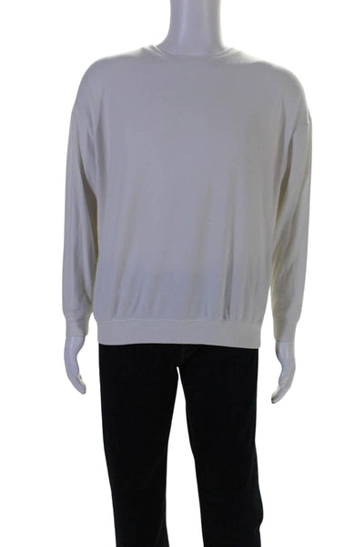 Made For Italic Mens Long Sleeves Crew Neck Pullover Sweater White Size Medium