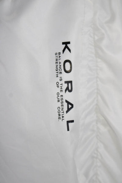 Koral Womens Elastic Waistband Logo Short Shorts White Size Small