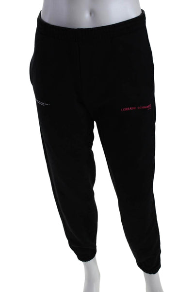 Pangaia Mens Fleece Graphic Print Sweatpants Black Size Small