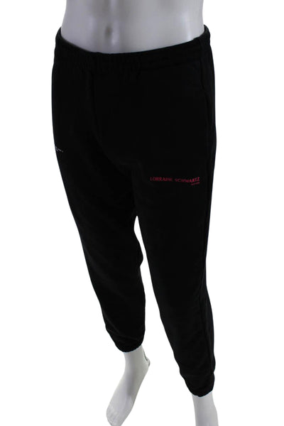 Pangaia Mens Fleece Graphic Print Sweatpants Black Size Small