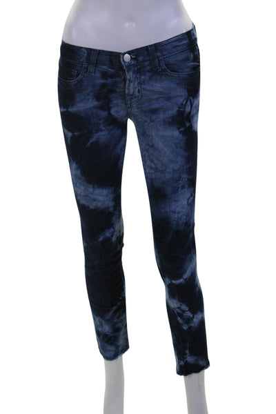 J Brand Womens Cotton Blend Tie Dye 5 Pocket Low-Rise Skinny Jeans Blue Size 26