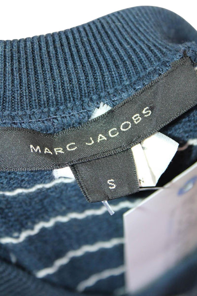 Marc Jacobs Womens Cotton Blend Round Neck Sleeveless Sweatshirt Top Blue Size S