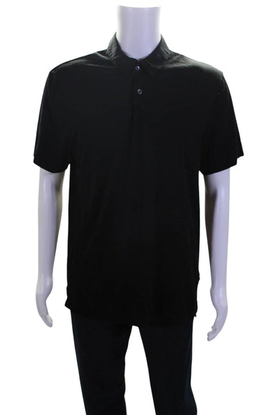 Standard James Perse Mens Cotton Short Sleeve Pullover Polo Shirt Black Size 3