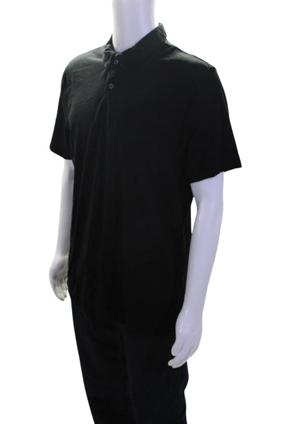 Standard James Perse Mens Cotton Short Sleeve Pullover Polo Shirt Black Size 3