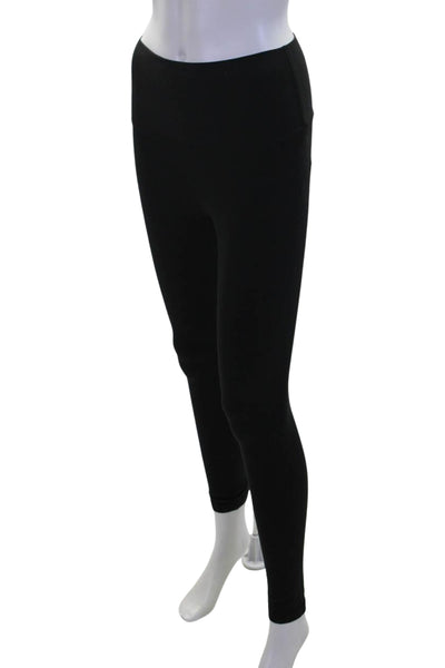 TNA Womens High Rise Stretch Knit Athletic Ankle Leggings Black Size Small