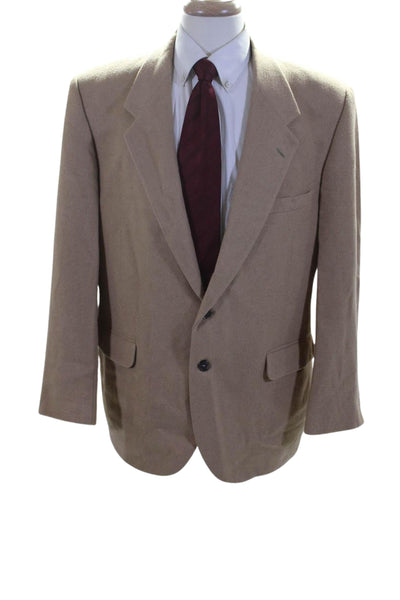 Botany Five Hundred Mens Two Button Camel Hair Fleece Blazer Beige Size 42