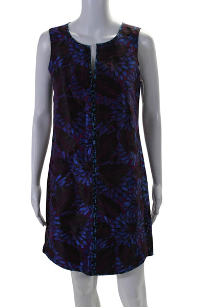 J Crew Women's Round Neck Sleeveless A-Line Floral Mini Dress Size 2