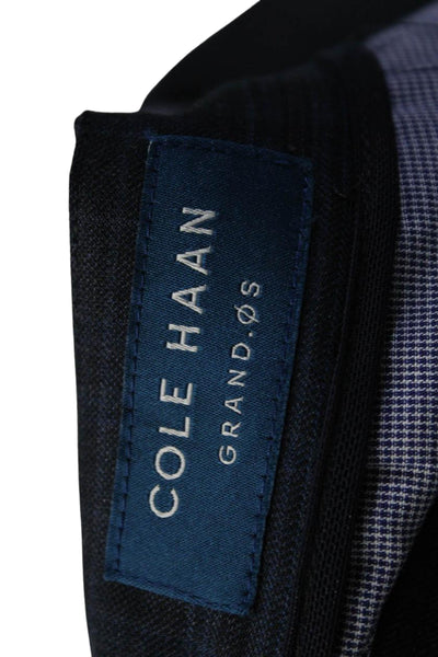 Cole Haan Men's Button Closure Flat Front Straight Leg Dress Pants Plaid Size 36