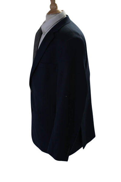 Renoir Mens Notched Collar Two Button Double Vented Blazer Jacket Blue Size 44